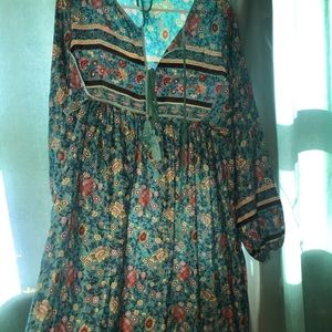 Long flowing bohemian style dress